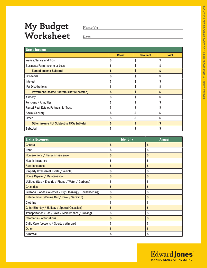 19+ Budget Worksheet Examples To Download within Wells Fargo Budget Worksheet
