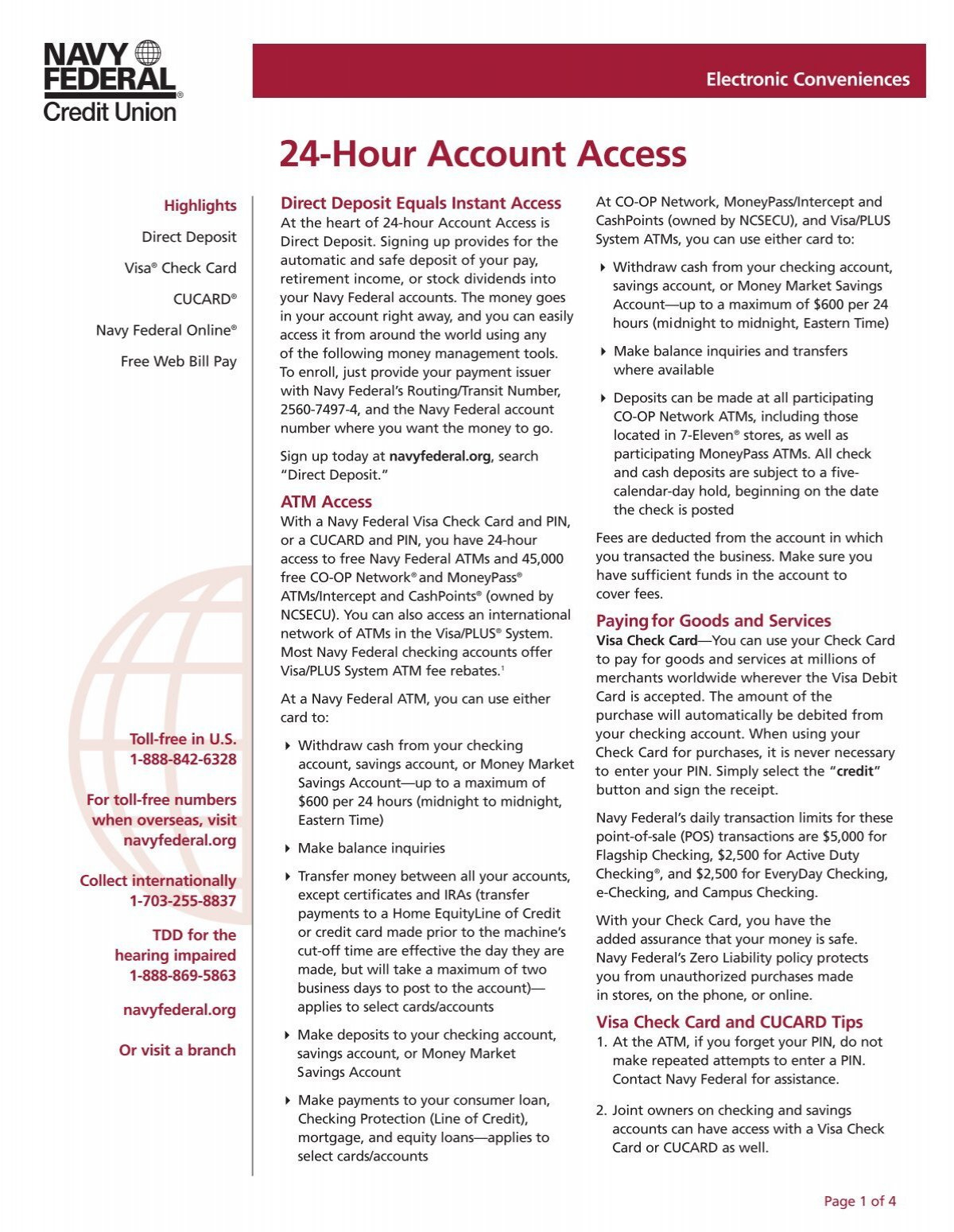 24-Hour Account Access - Navy Federal Credit Union inside Navy Federal Budget Worksheet