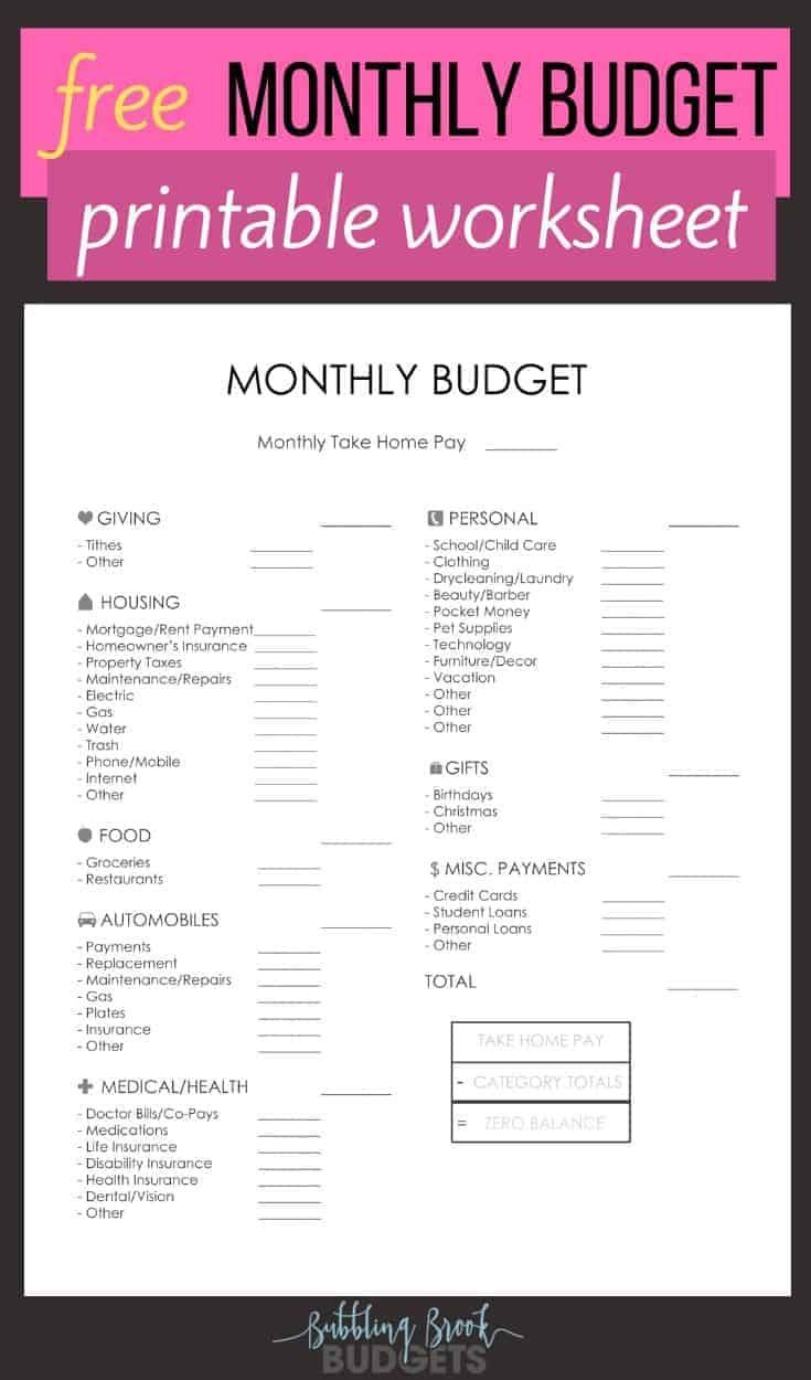 25 Awesome &amp;amp; Free Dave Ramsey Budgeting Printables That&amp;#039;Ll Help intended for Dave Ramsey Free Budget Worksheet