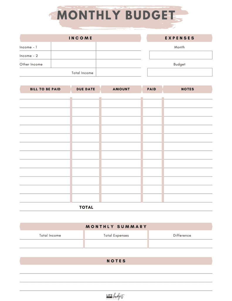 27 Free Printable Budget Templates To Use In 2024! for Single Mom Budget Low Income Budget Beginner Printable Budget Worksheet