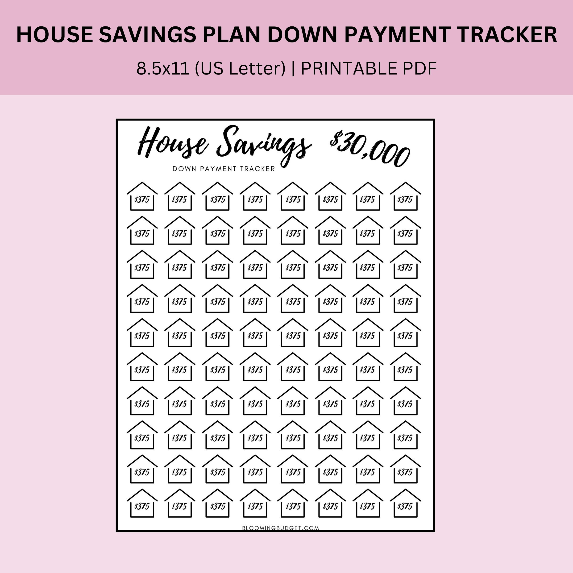 30K Down Payment House Savings Tracker, Savings Challenge throughout Budget Worksheet To Save For A House