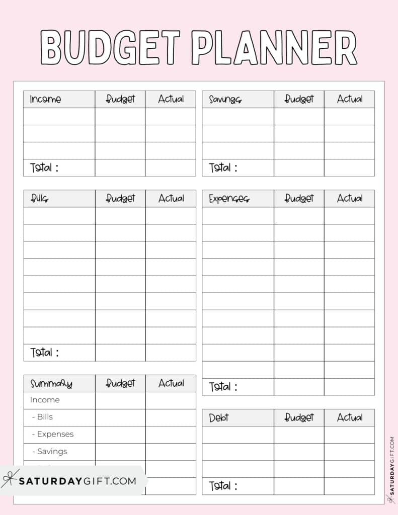 37 Budget Planners &amp;amp; Trackers - Cute &amp;amp; Free Printables for Math Budgeting Worksheets Free
