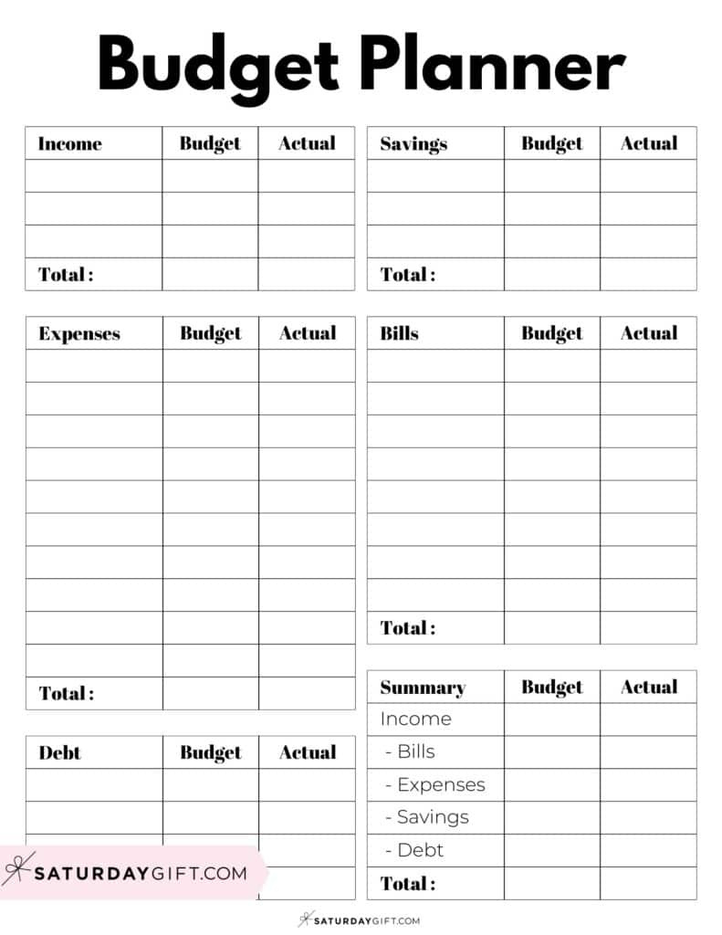 37 Budget Planners &amp;amp; Trackers - Cute &amp;amp; Free Printables in Budget And Debt Worksheet