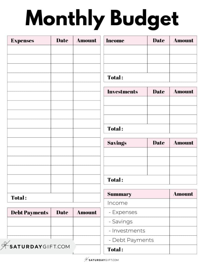 37 Budget Planners &amp;amp; Trackers - Cute &amp;amp; Free Printables intended for Printable Family Budget Worksheet