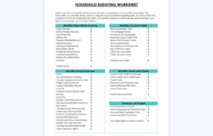 37 Free Household Budget Worksheets (Editable) with regard to Budgeting on The Internet Worksheets