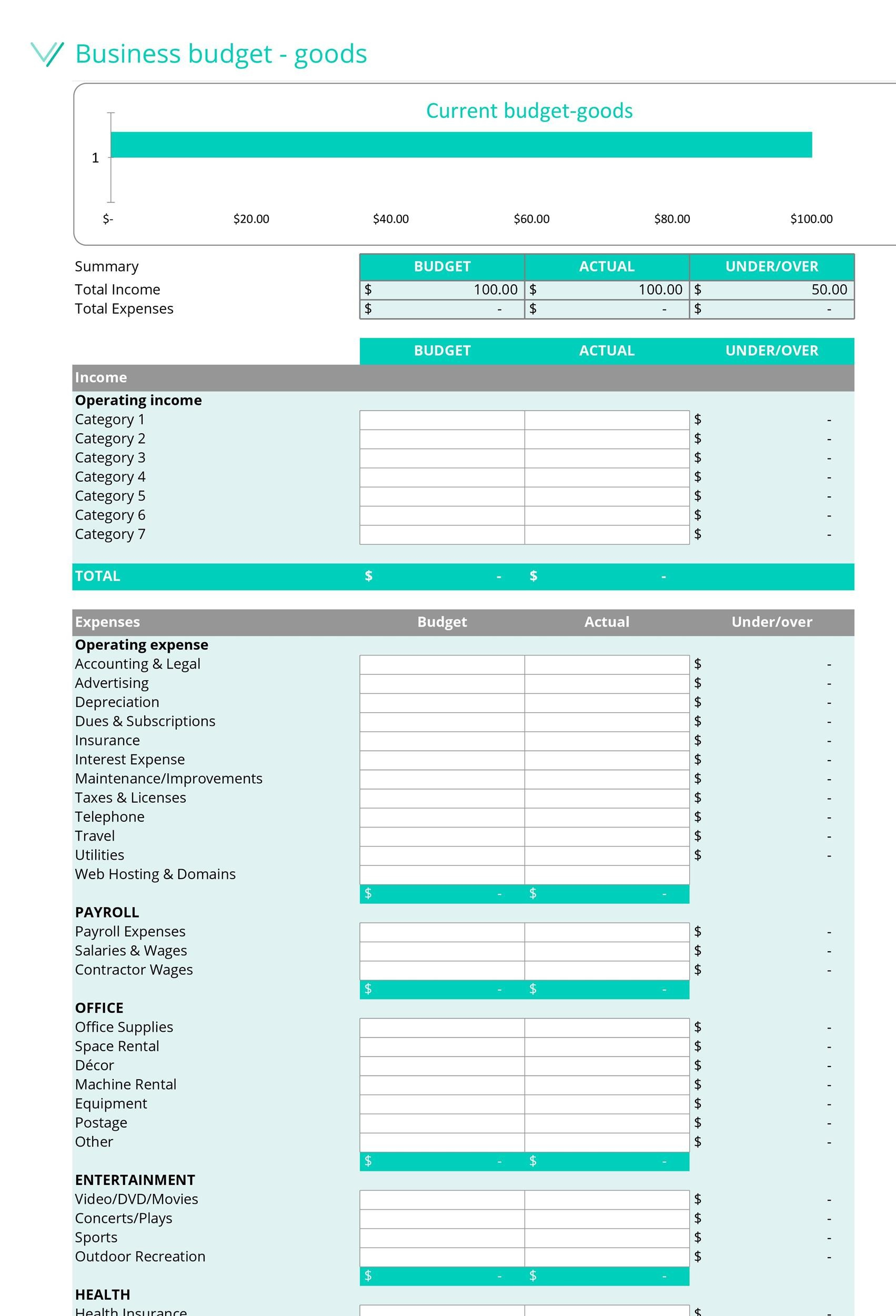 49 Handy Business Budget Templates (Excel, Google Sheets, Word) throughout Monthly Small Business Budget Worksheet