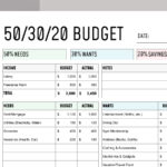 50/30/20 Budget Free Google Sheets & Excel Template   Gdoc.io Throughout Good Sense Budget Worksheet