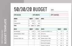 50/30/20 Budget Free Google Sheets & Excel Template – Gdoc.io throughout Good Sense Budget Worksheet
