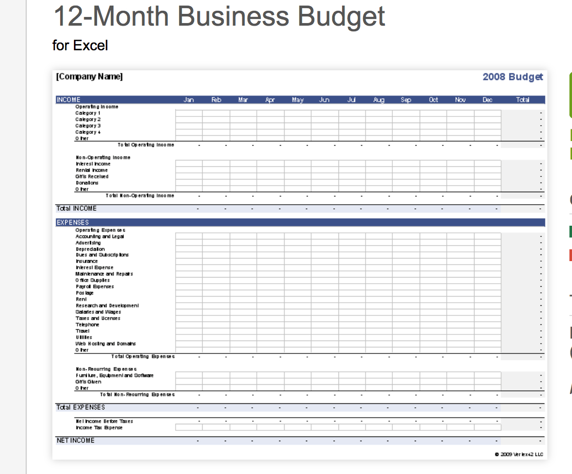 7 Free Budget Templates For Small Businesses | Fundbox within Free Business Budget Worksheet