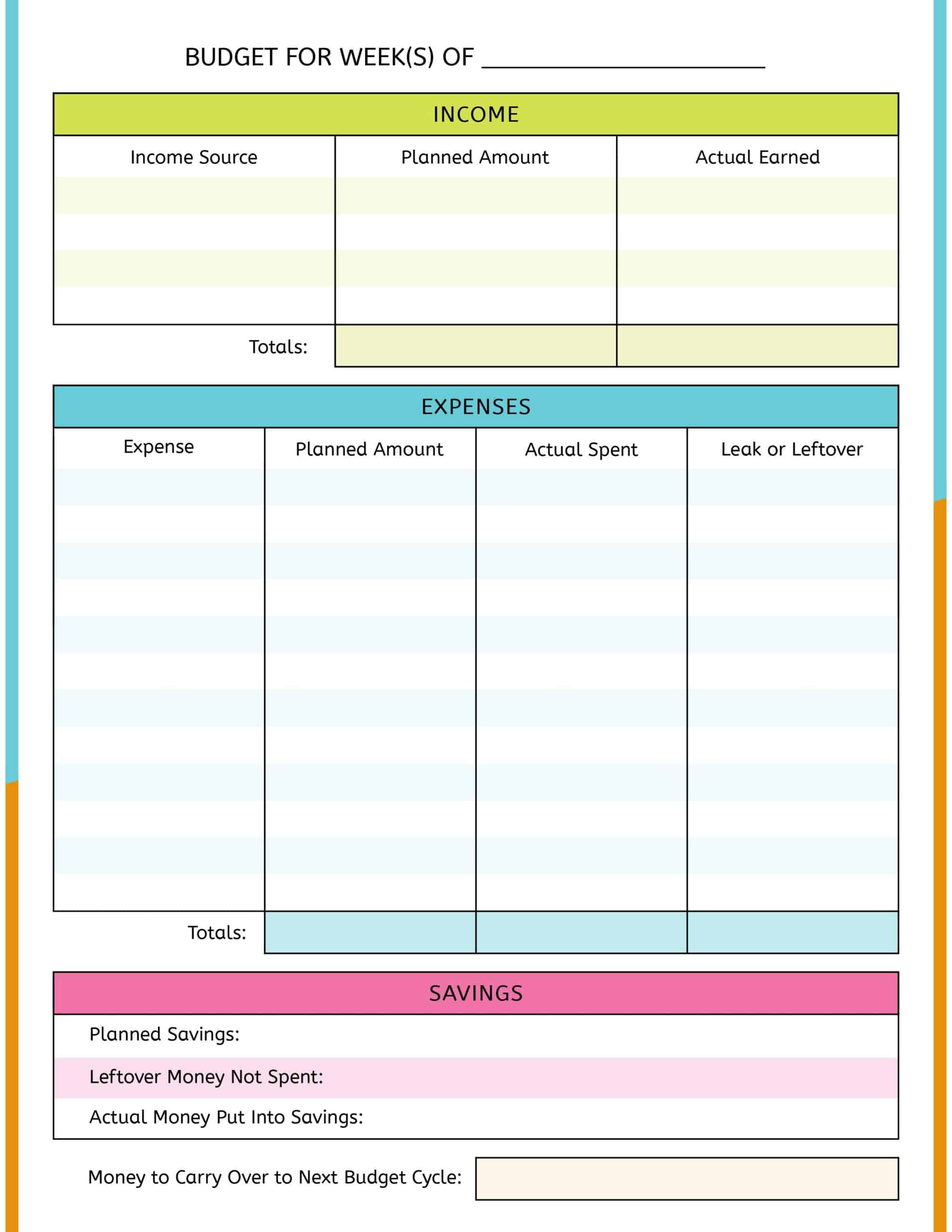 7 Free Teen Budget Worksheets &amp;amp; Tools (Start Your Teenager Budgeting) intended for Budgeting Worksheets High School