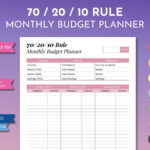 70/20/10 Regel Monatlicher Budgetplaner, Needs Wants Savings Regarding Needs Vs Wants Budget Worksheet