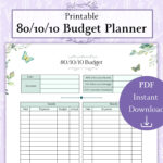 80 10 10 Budget   Etsy Within 10 10 80 Budget Worksheet