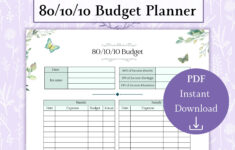 80 10 10 Budget - Etsy within 10 10 80 Budget Worksheet