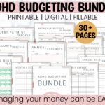 Adhd/ Neurodivergent Budget Binder Printable, Easy Household Intended For Budgeting For Adhd Adults Worksheets
