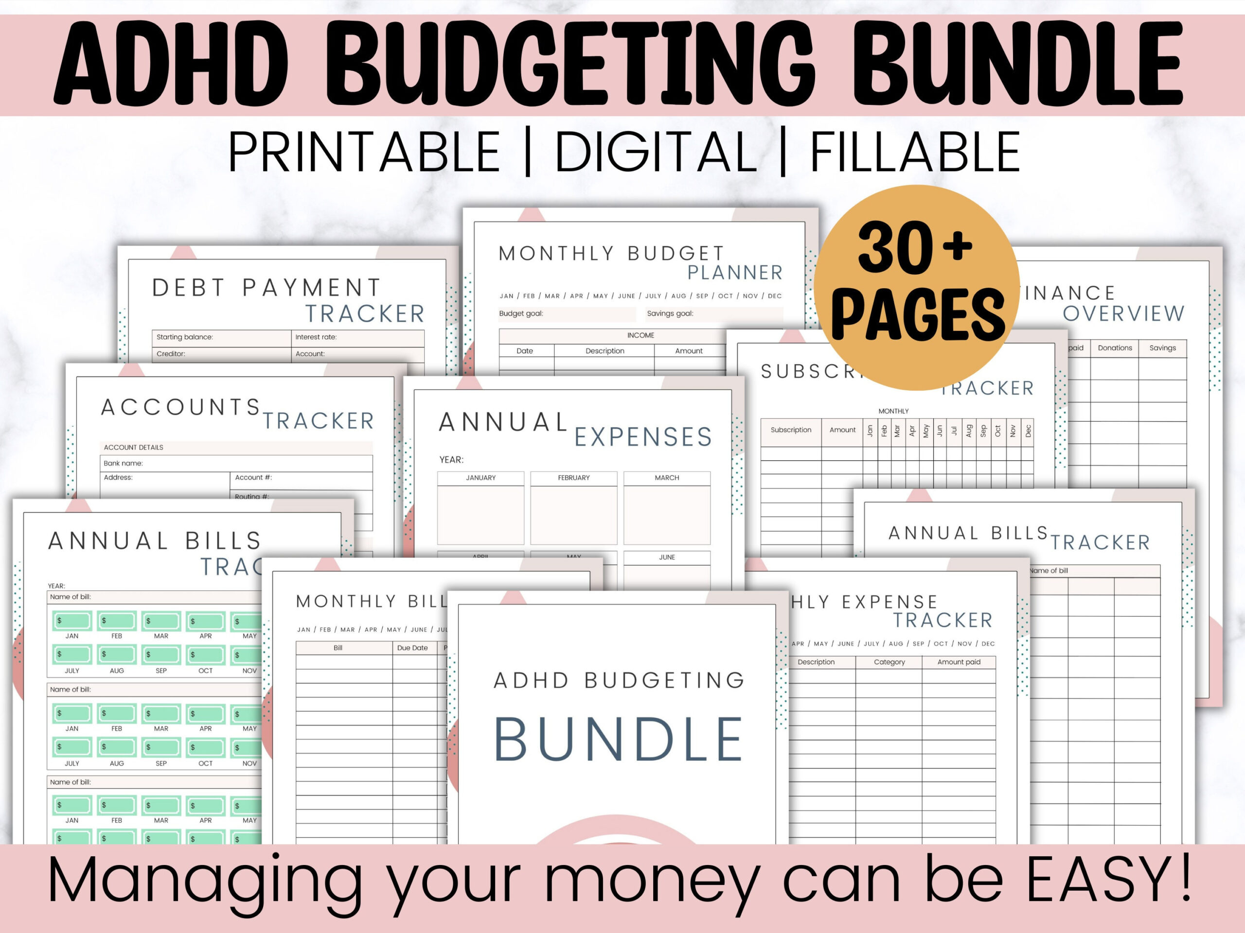 Adhd/ Neurodivergent Budget Binder Printable, Easy Household intended for Budgeting For Adhd Adults Worksheets
