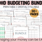 Adhd/ Neurodivergent Budget Binder Printable, Easy Household Throughout Budgeting Worksheets For Adults With Mental Illness