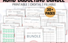 Adhd/ Neurodivergent Budget Binder Printable, Easy Household throughout Budgeting Worksheets For Adults with Mental Illness