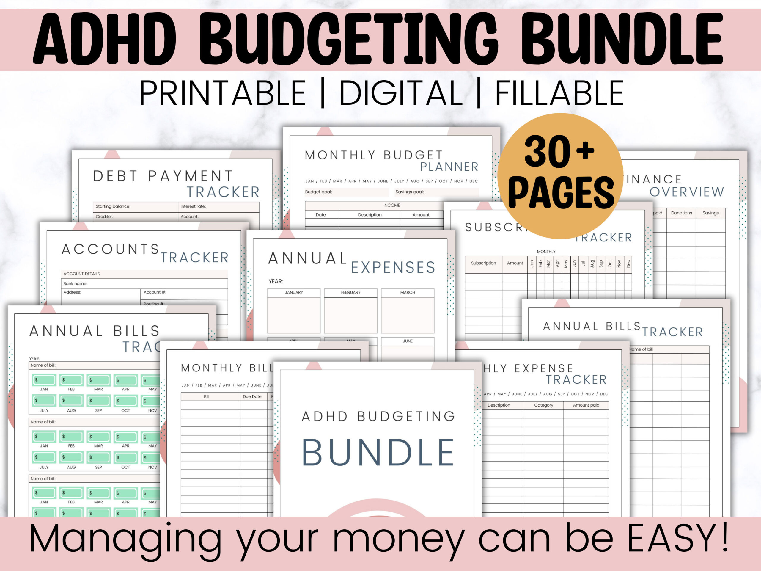 Adhd/ Neurodivergent Budget Binder Printable, Easy Household throughout Budgeting Worksheets For Adults with Mental Illness