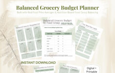 Balanced Grocery Planner | Budget-Friendly Meal Planning Tool in Planning a Food Budget Worksheet
