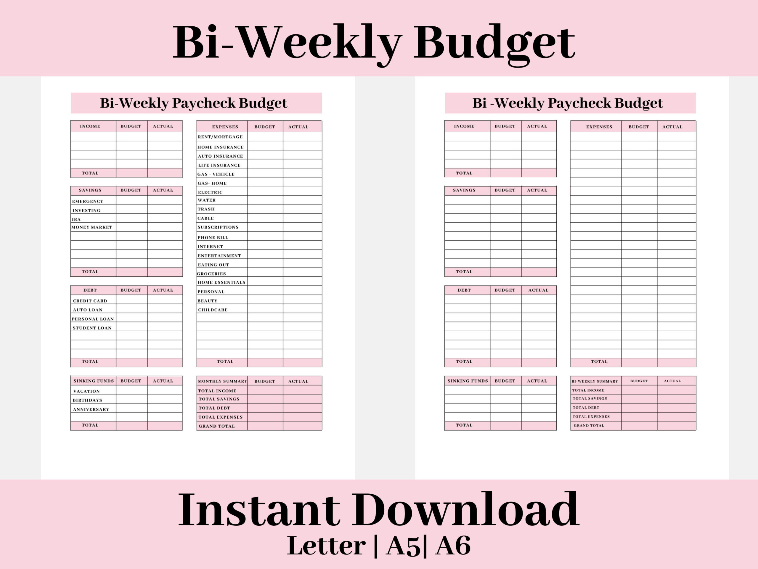 Bi-Weekly Budget | Bi Weekly Budget Template |Bi-Weekly Budgeting within Dave Ramsey Bi Weekly Budget Worksheet