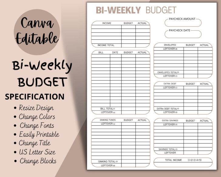 Semi Monthly Budget Worksheet