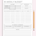 Bi Weekly Budget Overview Template, Printable Paycheck Budget Regarding Bi Weekly Paycheck Budget Worksheet