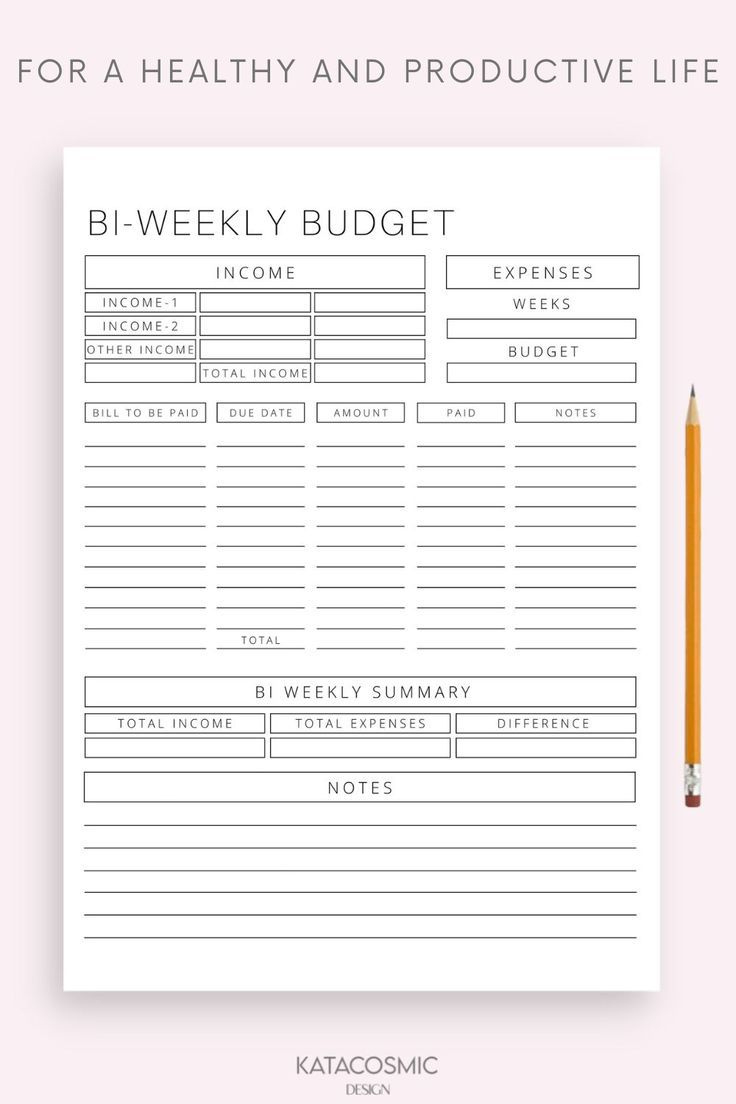 Bi-Weekly Budget Overview Template, Printable Paycheck Budget regarding Bi Weekly Paycheck Budget Worksheet