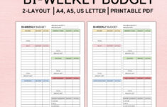 Bi Weekly Budget Planner Template, Paycheck Budget Printable pertaining to Bi Weekly Budget Worksheet