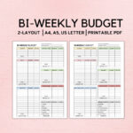 Bi Weekly Budget Planner Template, Paycheck Budget Printable Pertaining To Bi Weekly Paycheck Budget Worksheet