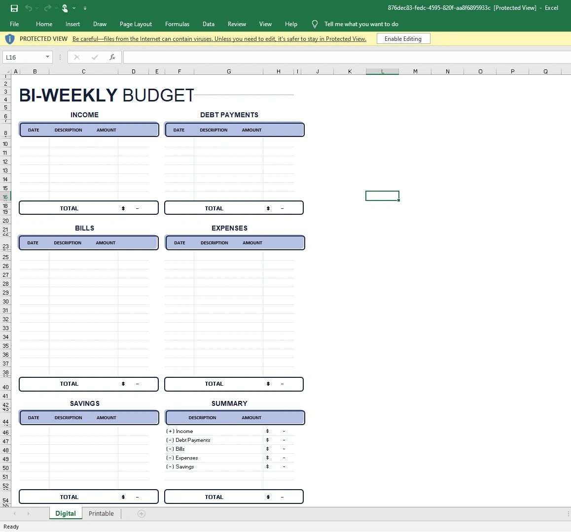 Bi-Weekly Budget Template Excel: Free Templates Included regarding Bi Weekly Budget Worksheet Template