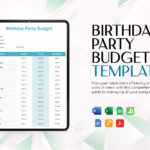 Birthday Party Budget Template In Google Sheets, Word, Excel Within Birthday Party Budget Worksheet