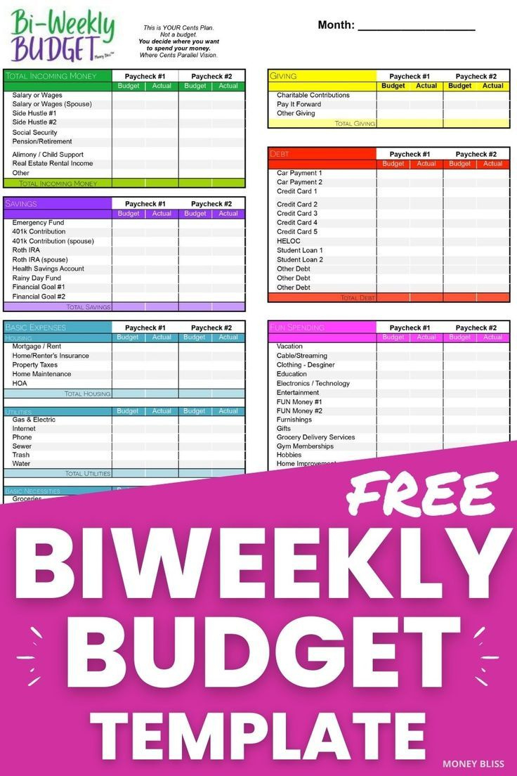 Biweekly Budget Template: How To Create A Biweekly Budget throughout Free Biweekly Budget Worksheet