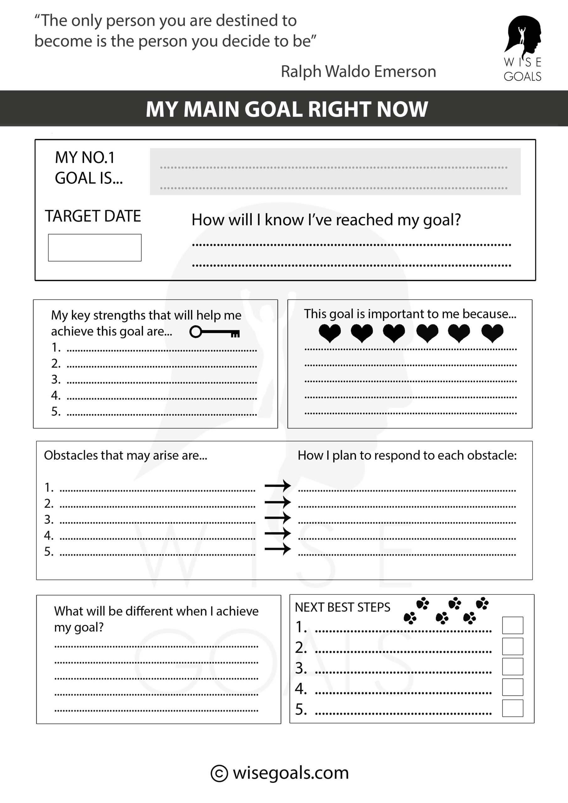 Break Through With 11 Stylish Goal Setting Worksheets (Pdf, Free) intended for Budgeting Scenarios Worksheets Adults Mental Health