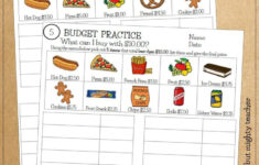 Budget Up To $10 Math Worksheets intended for Consumer Math Budget Worksheets
