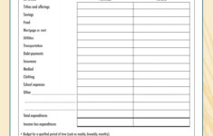 Budget Worksheet Visit Www.providentliving For  - Lds with Lds Budget Worksheet
