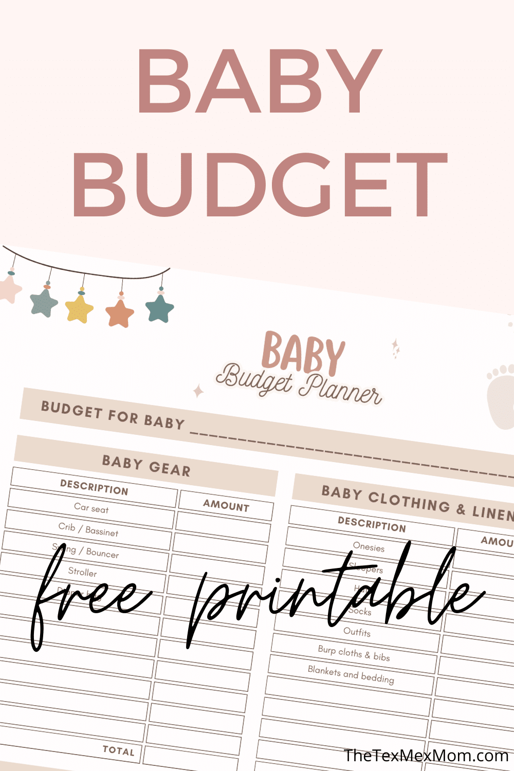 Budgeting For Baby - Free Budget Worksheet Printable - The Tex-Mex Mom throughout Budgeting For A Baby Worksheet Answer Key