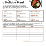 Budgeting: Holiday Meal Planning Worksheet For Planning A Food Budget Worksheet Answers Budgeting: Holiday Meal Planning Worksheet For Planning A Food Budget Worksheet Answers