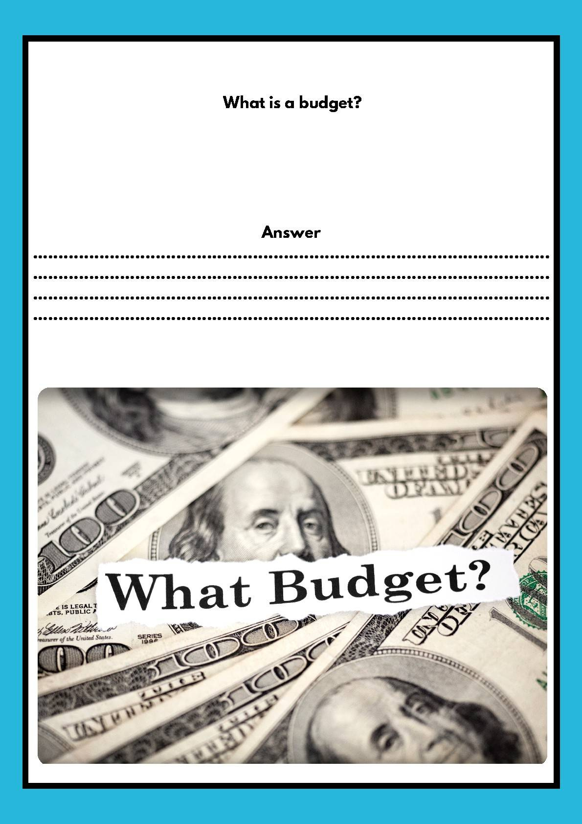Budgeting/ Needs And Wants Worksheets, Activities,Projects And for Budgeting Worksheets Tpt