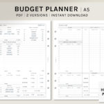 Budgetplaner | A5 Druckbare Planereinlagen | Finanzvorlage Bogen Pertaining To 10 10 80 Budget Worksheet