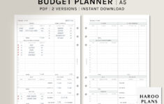 Budgetplaner | A5 Druckbare Planereinlagen | Finanzvorlage Bogen pertaining to 10 10 80 Budget Worksheet
