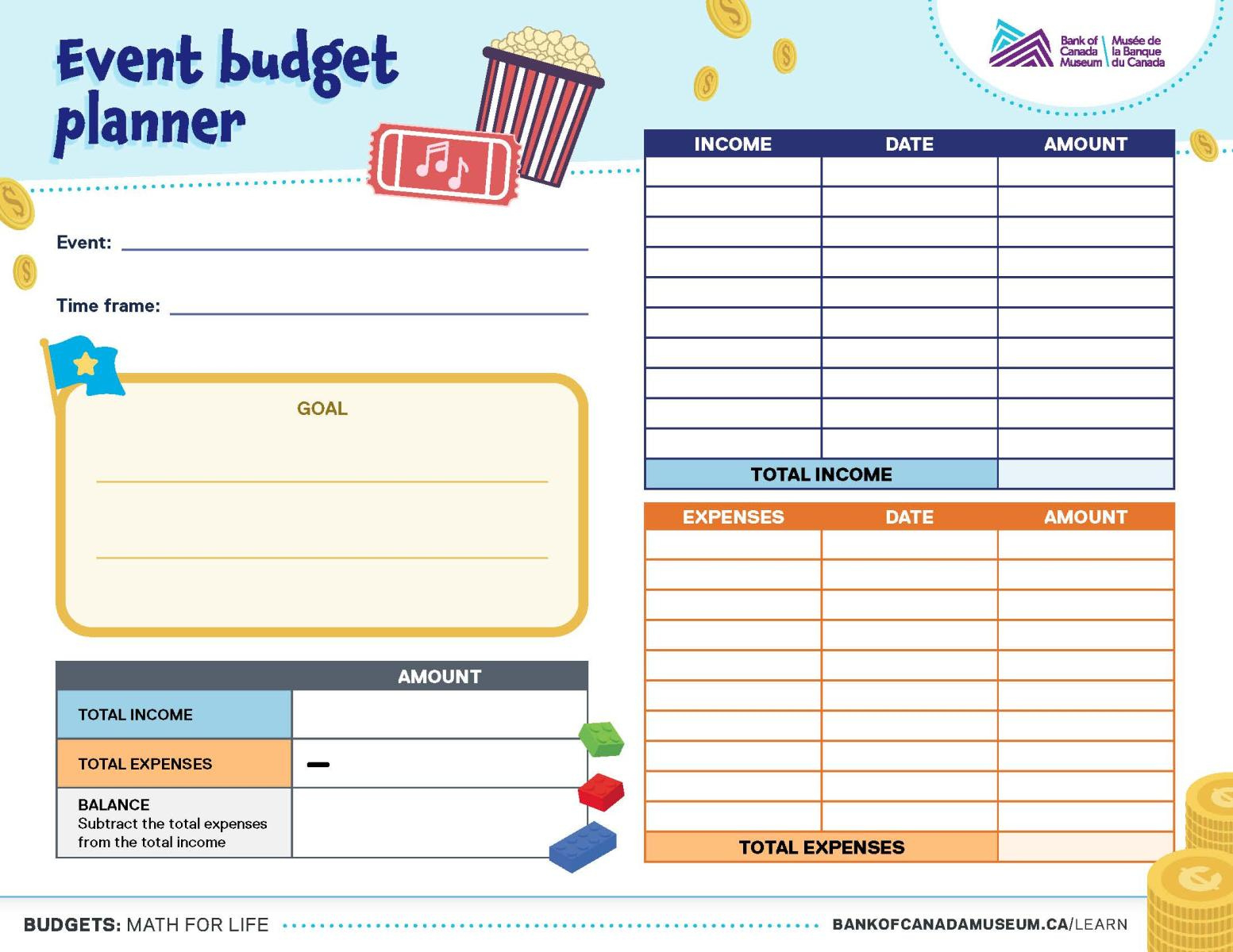 Budgets: Math For Life - Bank Of Canada Museum regarding Budgeting Worksheets For 4th Grade