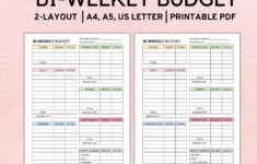Buy Bi Weekly Budget Planner Template, Paycheck Budget Printable intended for Printable Bi Weekly Budget Worksheet