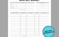 Church Budget Sheet – Etsy intended for Lds Budget Worksheet