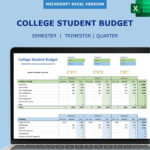 College Studenten Budgetplaner Excel | Jahr 2020 Uni Finannet Throughout Student Budget Worksheet