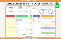 Comprehensive Real Estate House Flipping Rehab Spreadsheet in House Flipping Budget Worksheet