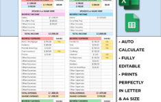 Couples Budget Spreadsheet Template: Monthly Shared &amp; Personal with regard to Married Couple Budget Worksheet