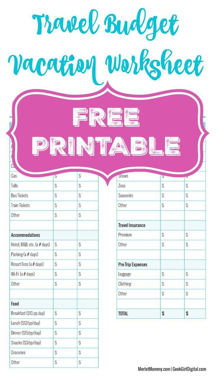Create A Travel Budget Vacation Worksheet, Budget For Your inside Road Trip Budget Worksheet