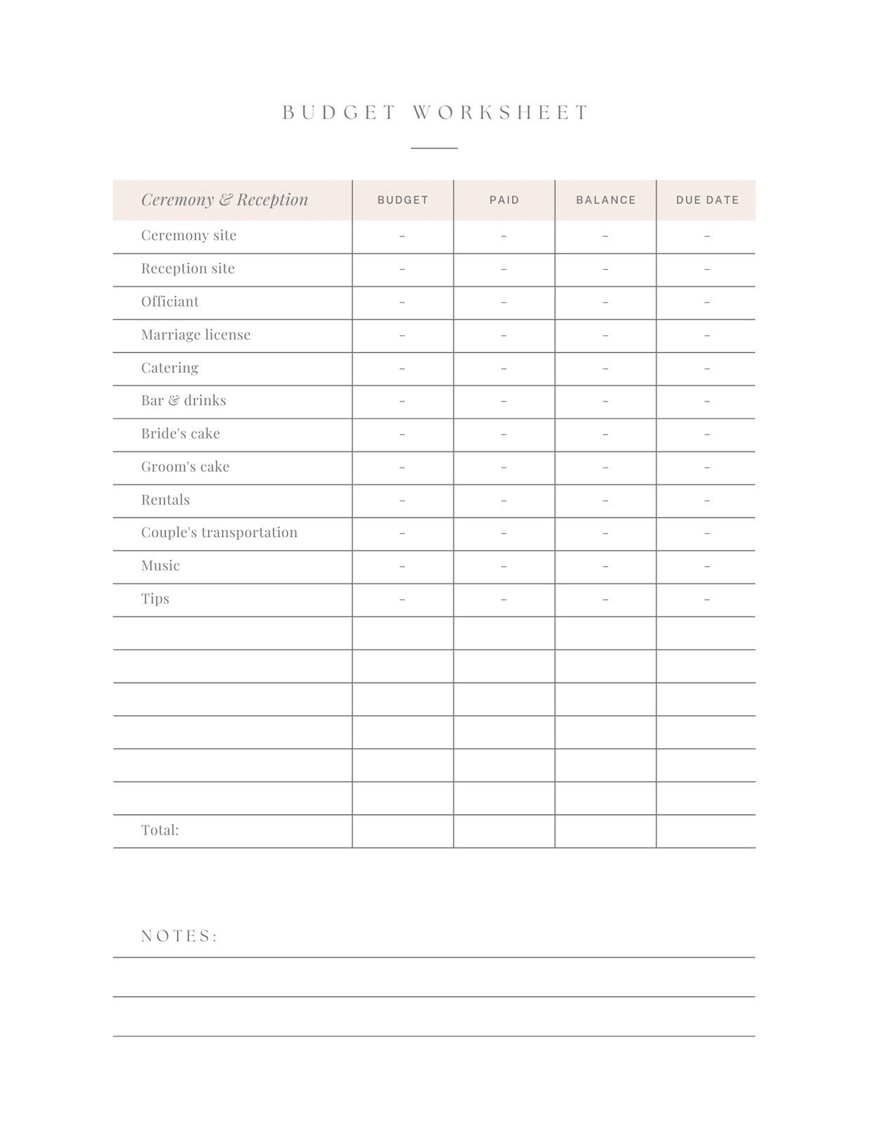 Customize 205+ Wedding Checklists Templates Online - Canva in Wedding Budget Worksheet Printable