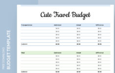 Cute Travel Budget Free Google Sheets &amp; Excel Template - Gdoc.io regarding Family Travel Budgeting Worksheets