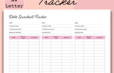 Debt Snowball Tracker Printable, Debt Free Chart, Debt Payoff regarding Pay Off Debt Budget Worksheet